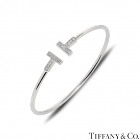 Tiffany & Co. White Gold Tiffany T Diamond Bracelet